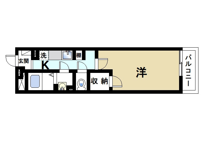 クレイノ蓬莱の間取り|単身者向けの間取りです
