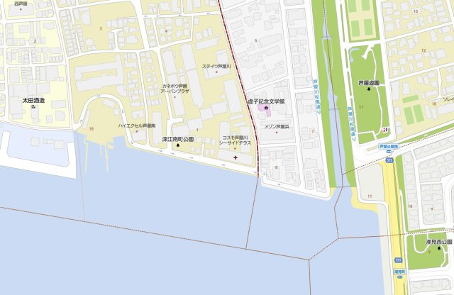 コスモ芦屋川シーサイドテラスの地図