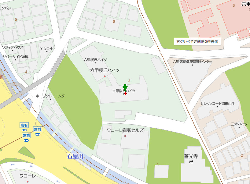 六甲桜丘ハイツの地図