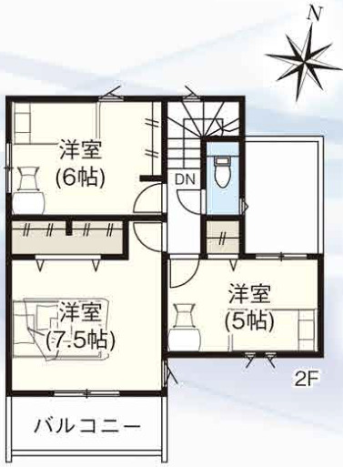 【仲介手数料無料】所沢市　林５期　全１棟　所沢市の不動産なら西武ハウジングの間取り