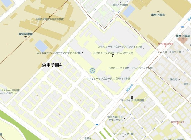 ルネヒューマンズガーデンパラディオB棟の地図