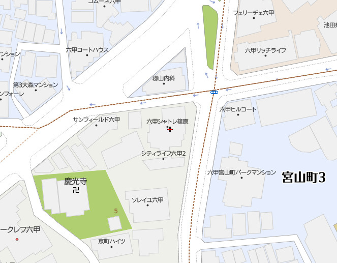 六甲シャトレ篠原の地図