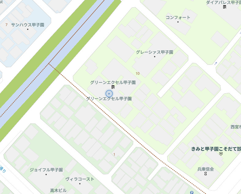 グリーンエクセル甲子園の地図