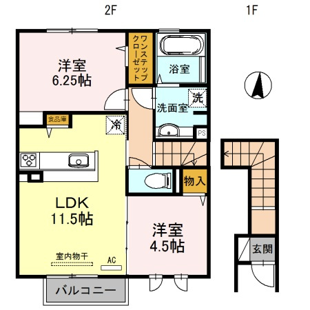 クローバー青山の間取り|広めのクローゼット付き