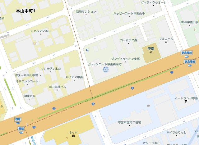 セレッソコート甲南森南町の地図