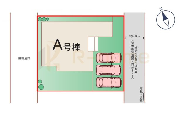 ひたちなか市津田　新築戸建て　A号棟の区画図|大きなお買い物だからこそ、メリット・デメリットを伝えさせて頂きます。
R-homeにお任せください♪