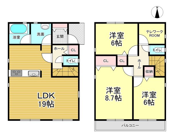【間取り】 | クレイドルガーデン石巻市大街道北　第3