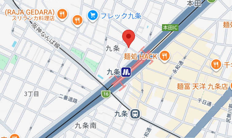 大阪市西区九条２丁目の賃貸マンションの地図