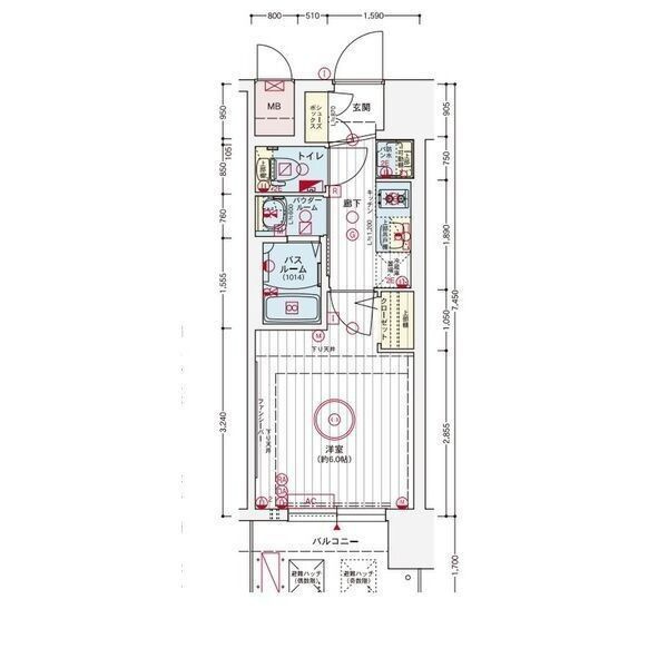 大阪市西区九条２丁目の賃貸マンションの間取り|現状有姿