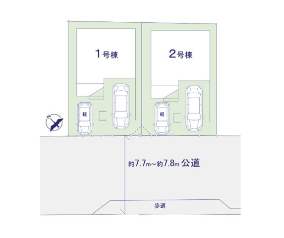 福岡市博多区光丘町3丁目第1-2棟（2号棟）の区画図|配置図（2号棟）