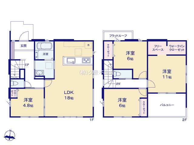《仲介手数料無料》白岡市新白岡７丁目7-1新築一戸建てリガーレの間取り