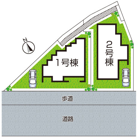 池田市五月丘　第2期　新築一戸建ての区画図|全2区画
