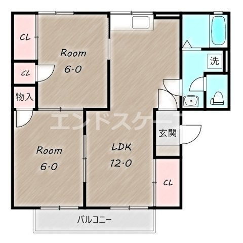 グレイスエステート　Ｂの間取り|高崎、前橋のお部屋探しはエンドスケープまで！お客様の理想お聞かせ下さい♪