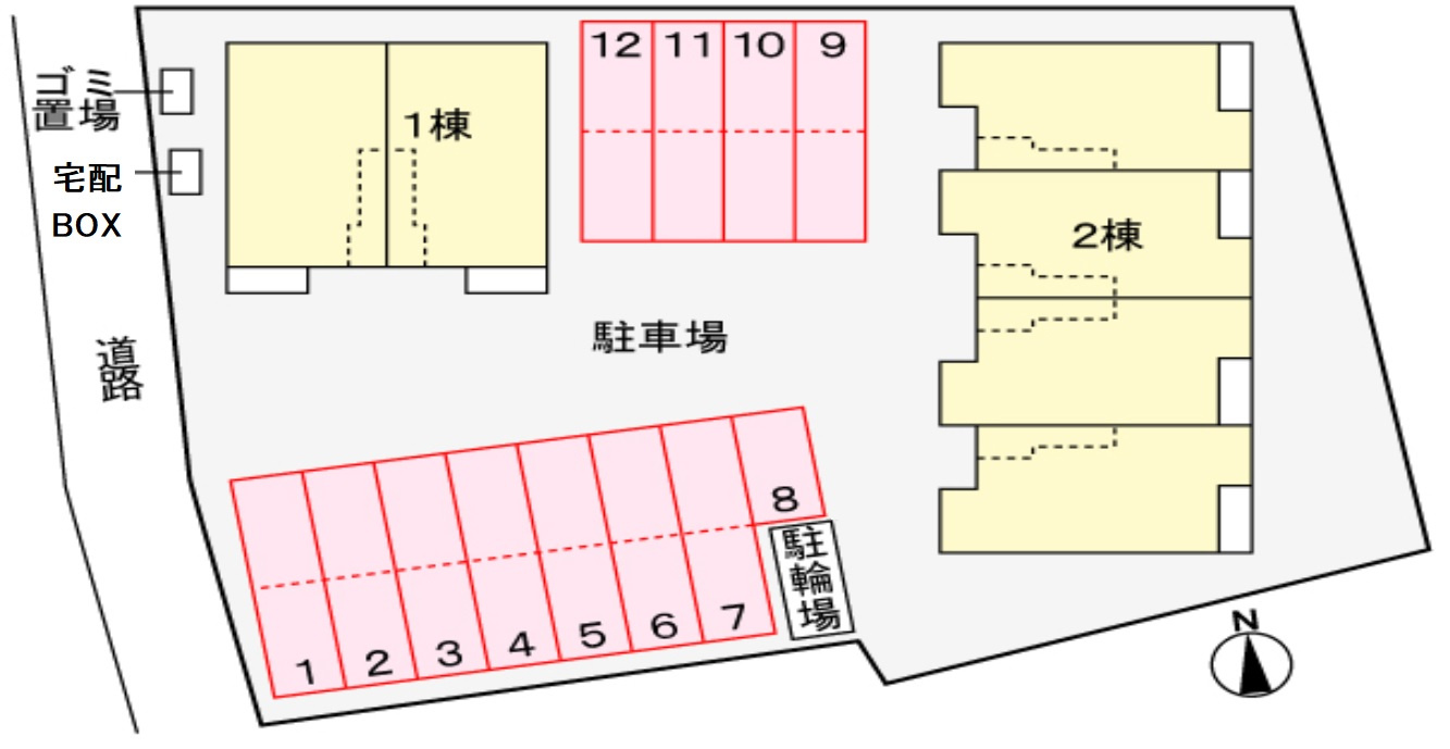 ベル　コリーヌBの区画図