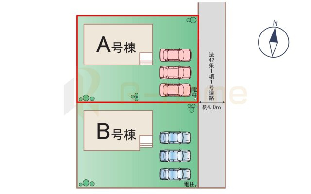 ひたちなか市津田　新築戸建て　A号棟の区画図|大きなお買い物だからこそ、メリット・デメリットを伝えさせて頂きます。
R-homeにお任せください♪