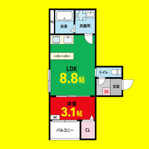fika黒川　名古屋市賃貸　仲介手数料無料の間取り