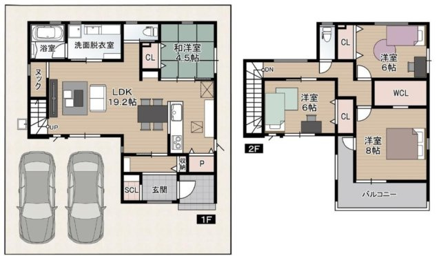 海老ノ丸　新築戸建　1号棟　（全2区画）の間取り|4LDK+WCL+SCL+ヌック　建物面積113.03㎡（約34.19坪））