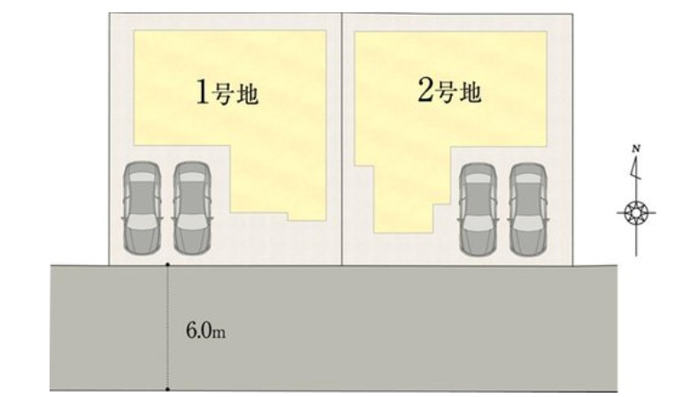 海老ノ丸　新築戸建　1号棟　（全2区画）の区画図|1号棟
