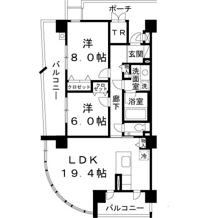 ロイヤルパークス桃坂の間取り