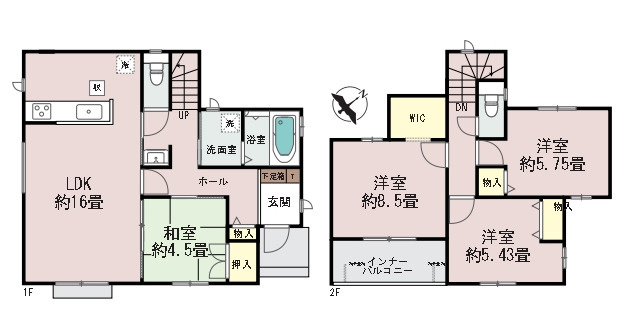 豊見城市金良Ⅲ（全10棟）B・C・D・G号棟の間取り|D号棟　4490万円