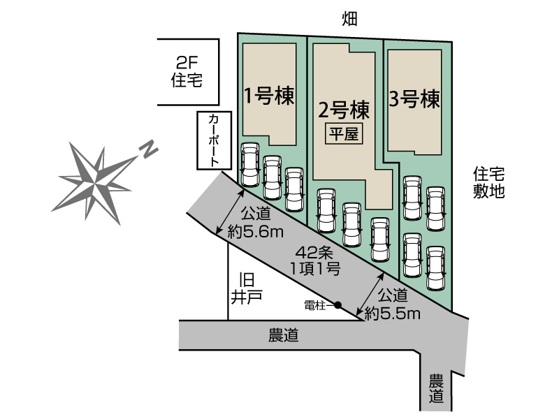 久喜市栗原（全3棟）全体配置図
