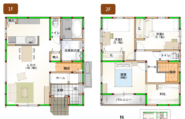 【間取り】 | 八尾市東山本新町丁目 | 2階建て♪【全洋室3LDK＋駐車スペース】エコなZEH仕様☆オール電化住宅☆敷地間口広々整形地☆玄関に大容量のシューズインクローク、寝室に広いウォークインクローク完備です！
