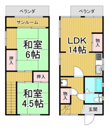 雲雀丘３丁目戸建の間取り