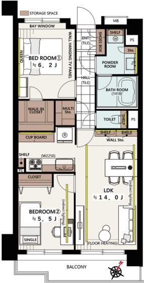サンレイ広尾エクセレンテの間取り