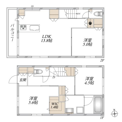 （仮称）東大泉７丁目戸建て②の間取り