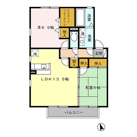 リビングタウン小森野 壱番館の間取り|使い勝手の良い間取りです♪