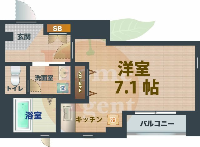 【間取り】 | アルフレンテ | 1Kのお部屋です。