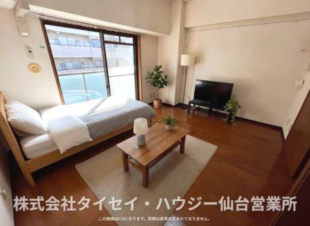 メズューセラ五橋の居間・リビング|AIのCG作成イメージであり、実際に現地に家具は置かれていません