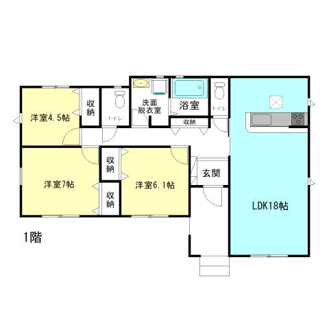 【間取り】 | リナージュ高崎市下小鳥町01期ー④ | 全居室モダンな洋室仕様！人気の平屋住宅登場です！