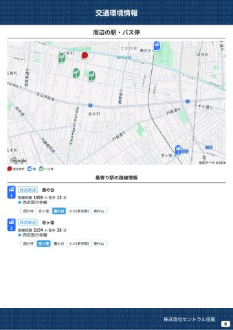 【Heartfull Town】小平市上水新町２丁目1349番の周辺|本物件の生活に必要な施設を地図上に一覧にしました。徒歩10分以内程度の近隣施設です。