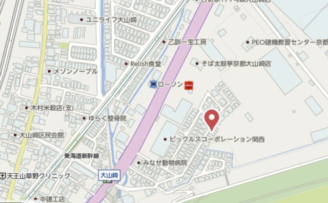 乙訓郡大山崎町大山崎鏡田　新築戸建の地図