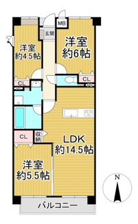 【間取り】 | ステイツ雲雀丘花屋敷　3階