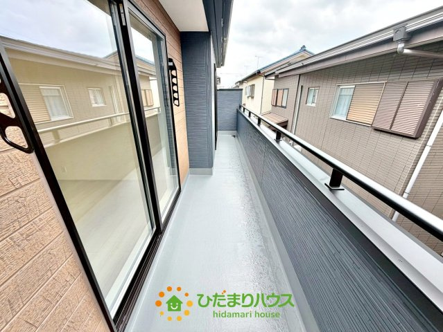 杉戸第５　新築一戸建て　リーブルガーデンのバルコニー|日当たりが良く、明るく開放感のあるバルコニーです！