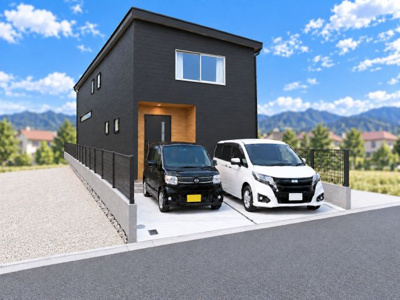 【外観パース】 | 東住吉区東田辺　現状更地　建築条件無し売り土地 | 【外観パース】参考間取りプランで建築した場合のイメージパースです♪
※実際とは異なる場合がございます。