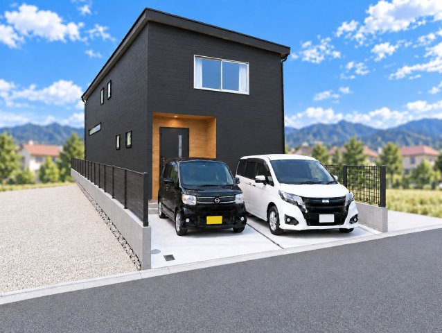 【外観パース】 | 東住吉区東田辺　現状更地　建築条件無し売り土地 | 【外観パース】参考間取りプランで建築した場合のイメージパースです♪
※実際とは異なる場合がございます。