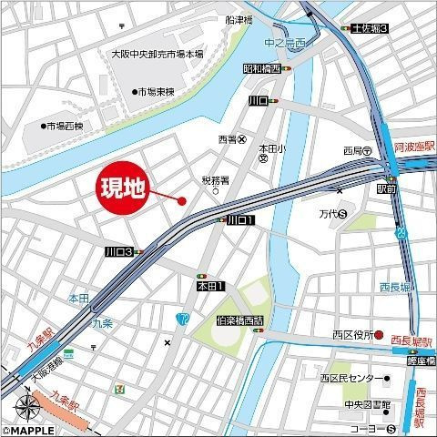 セレニテ阿波座ミラクの地図