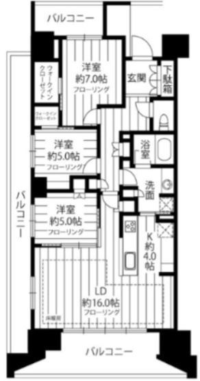 【間取り】 | ＨＡＲＵＭＩ　ＦＬＡＧ　ＰＡＲＫ　ＶＩＬＬＡＧＥ　F棟 | 間取り