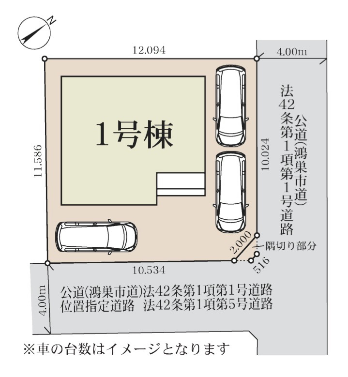 [新築住宅] 鴻巣市神明 第4 全1棟の区画図