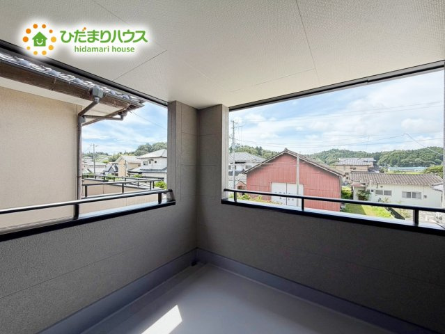 いわき市勿来町窪田町通1丁目第1　新築戸建　3号棟のバルコニー|雨の日も安全なインナーバルコニー☆安心してお出かけできますね(^_-)-☆