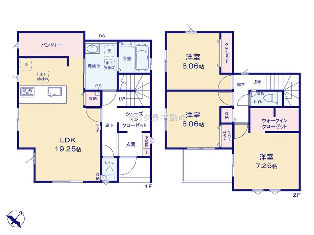 《仲介手数料無料》川越市大字藤間337-7新築一戸建てグラファーレの間取り