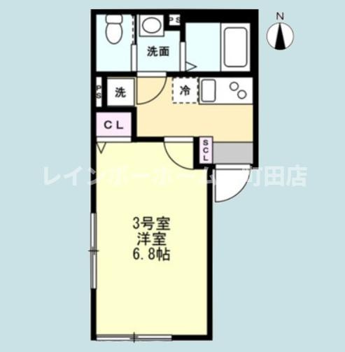 ベイルームハイム大和中央A※初期費用分割後払いサービス利用可能物件の間取り