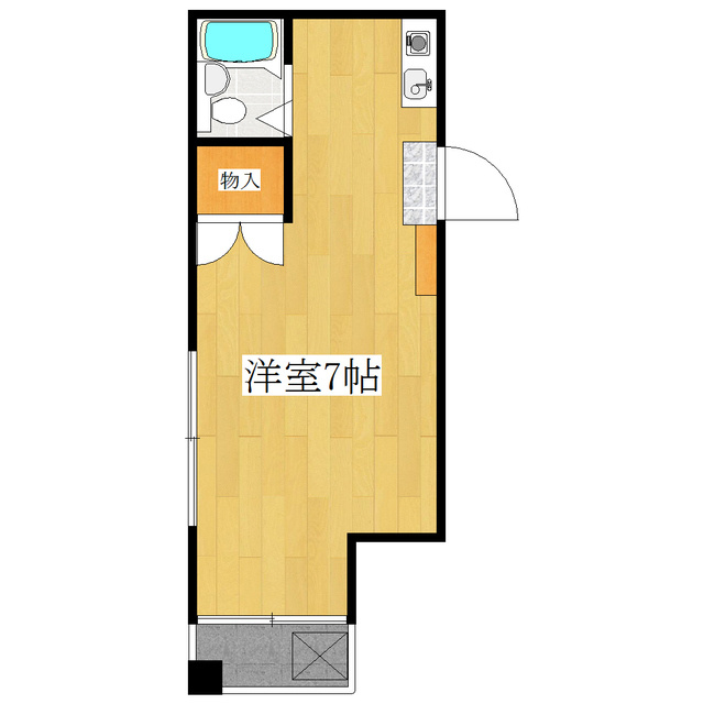 ＫＳＫサンパールの間取り|居室スペース7.0帖で収納スペースもございます☆