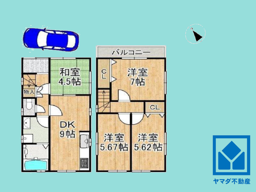 伏見区久我東町の間取り