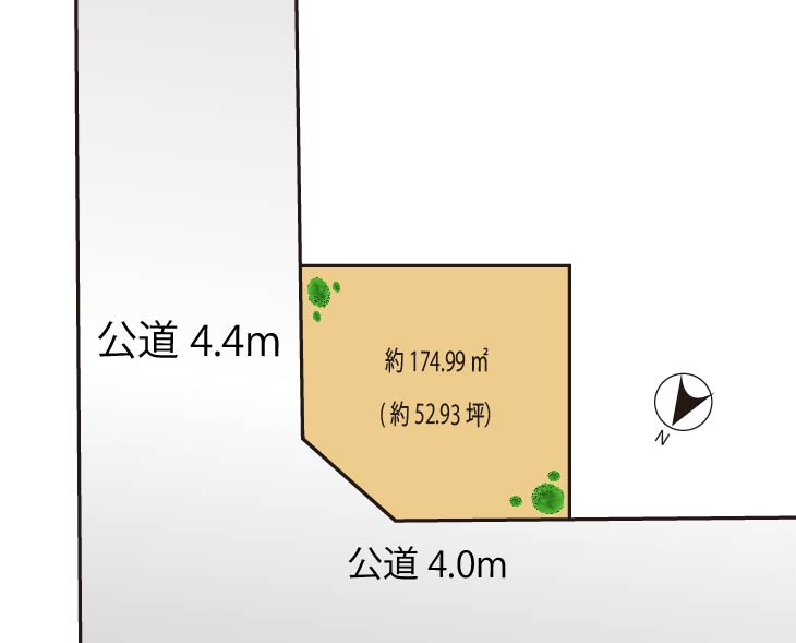 武蔵野市御殿山　建築条件なし売地の土地図