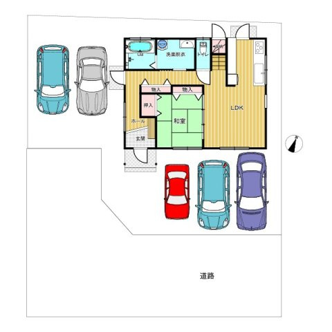 小松島市大林町字金岡太陽光付き中古戸建の区画図