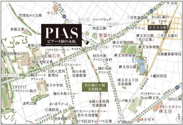ピアース柿の木坂の地図